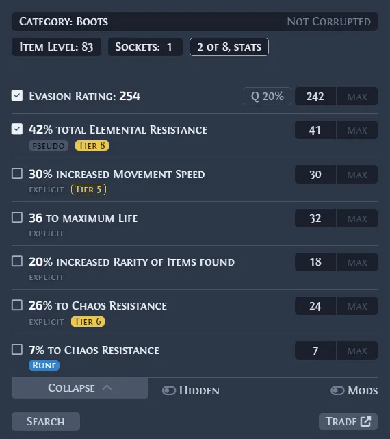 Official Exiled Exchange 2 price-check window available in the Linux AppImage